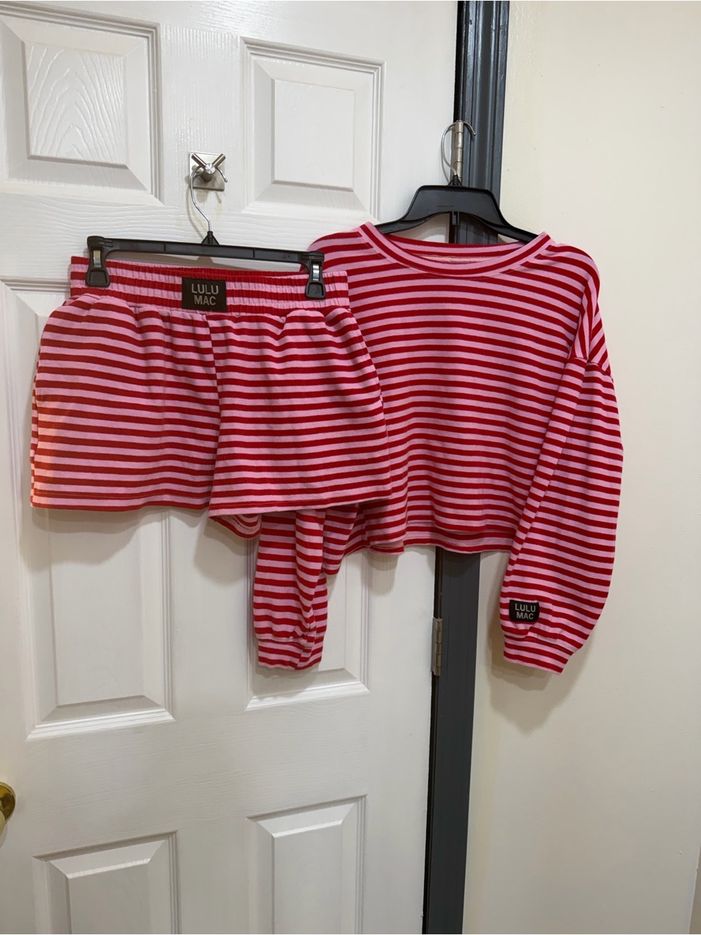 Lulu Mac Pink & Red Striped Pajama Set